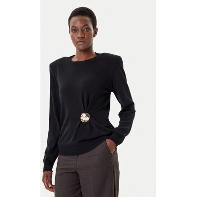 Simona Corsellini Sweter A25CPMGE0301 Czarny Regular Fit S Czarny Damskie Simona Corsellini Sweter A25CPMGE0301 Czarny Regular Fit S Czarny Damskie
