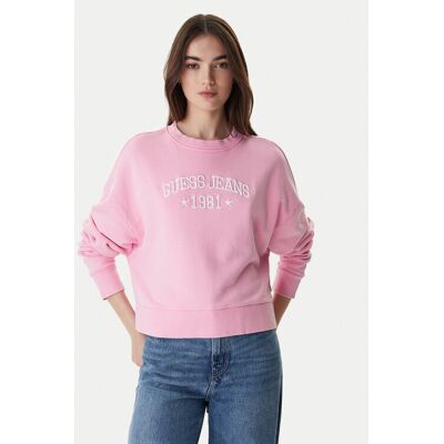 Guess Jeans Bluza W6RQ04 KCPR1 Różowy Relaxed Fit XXL Różowy Damskie Guess Jeans Bluza W6RQ04 KCPR1 Różowy Relaxed Fit XXL Różowy Damskie