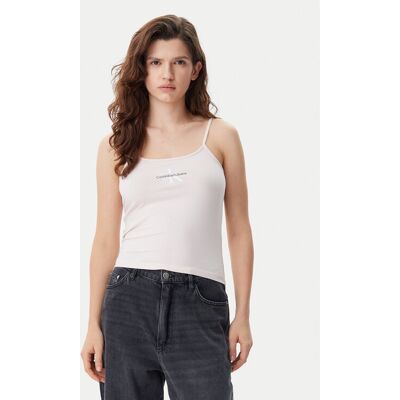 Calvin Klein Jeans Top Monologo J20J223105 Różowy Slim Fit S Różowy Damskie Calvin Klein Jeans Top Monologo J20J223105 Różowy Slim Fit S Różowy Damskie