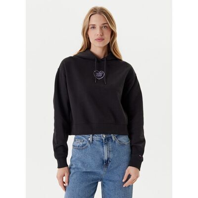 Tommy Jeans Bluza Heart DW0DW21408 Czarny Relaxed Fit M Czarny Damskie Tommy Jeans Bluza Heart DW0DW21408 Czarny Relaxed Fit M Czarny Damskie