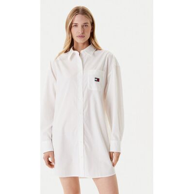 Tommy Jeans Sukienka koszulowa DW0DW21122 Biały Relaxed Fit XL Biały Damskie Tommy Jeans Sukienka koszulowa DW0DW21122 Biały Relaxed Fit XL Biały Damskie