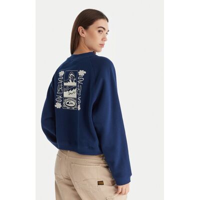 Quiksilver Bluza Graphic Crew EQWFT03198 Granatowy Regular Fit XS Granatowy Damskie Quiksilver Bluza Graphic Crew EQWFT03198 Granatowy Regular Fit XS Granatowy Damskie