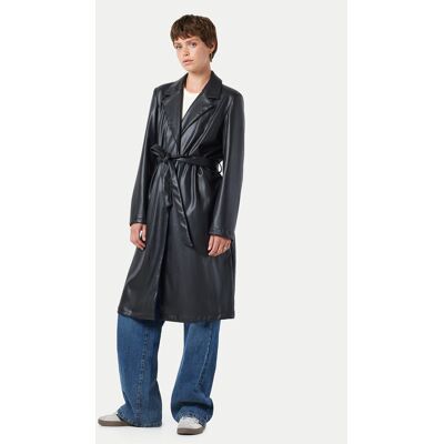 Noisy May Płaszcz z imitacji skóry Cora 27028634 Czarny Regular Fit M Czarny Damskie Noisy May Płaszcz z imitacji skóry Cora 27028634 Czarny Regular Fit M Czarny Damskie