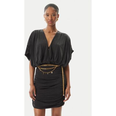 Elisabetta Franchi Sukienka koktajlowa AB-765-51E2 Czarny Regular Fit 42 Czarny Damskie Elisabetta Franchi Sukienka koktajlowa AB-765-51E2 Czarny Regular Fit 42 Czarny Damskie