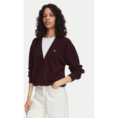 Lacoste Kardigan AF4143 Brązowy Regular Fit 36 Brązowy Damskie Lacoste Kardigan AF4143 Brązowy Regular Fit 36 Brązowy Damskie