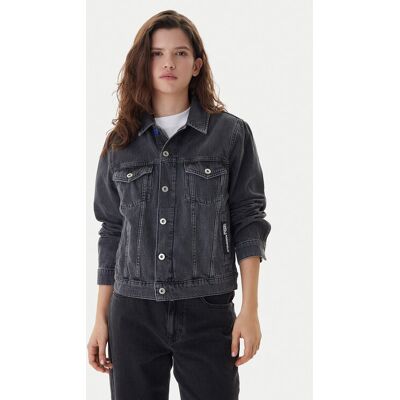 Karl Lagerfeld Jeans Kurtka jeansowa A3W14063 Szary Regular Fit XS Szary Damskie Karl Lagerfeld Jeans Kurtka jeansowa A3W14063 Szary Regular Fit XS Szary Damskie