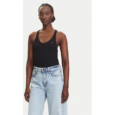 Tommy Jeans Top DW0DW20917 Czarny Regular Fit XXS Czarny Damskie Tommy Jeans Top DW0DW20917 Czarny Regular Fit XXS Czarny Damskie