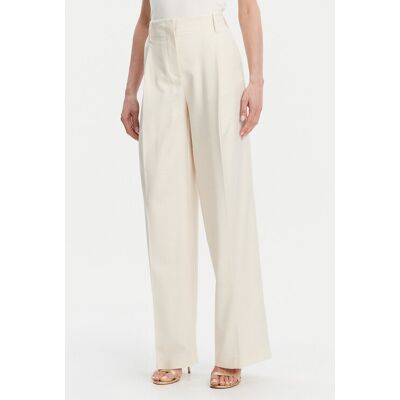 Simona Corsellini Spodnie materiałowe P25CPPA01901 Écru Relaxed Fit 42 Kremowy Damskie Simona Corsellini Spodnie materiałowe P25CPPA01901 Écru Relaxed Fit 42 Kremowy Damskie