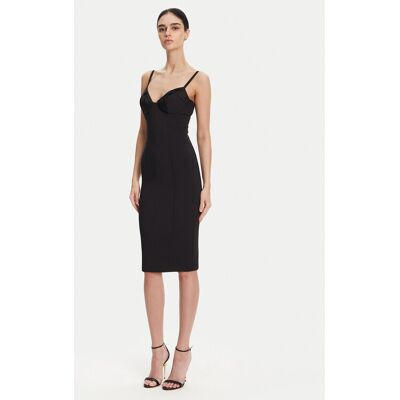 Elisabetta Franchi Sukienka koktajlowa AB-702-51E2 Czarny Regular Fit 38 Czarny Damskie Elisabetta Franchi Sukienka koktajlowa AB-702-51E2 Czarny Regular Fit 38 Czarny Damskie