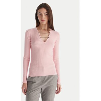 Patrizia Pepe Sweter 2K0331/K7S0-M555 Różowy Regular Fit NOSIZE Różowy Damskie Patrizia Pepe Sweter 2K0331/K7S0-M555 Różowy Regular Fit NOSIZE Różowy Damskie