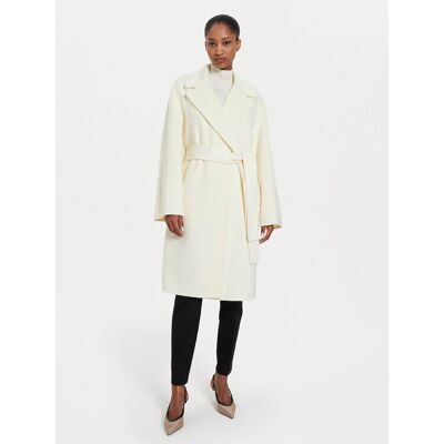 Marella Płaszcz wełniany Marna 2423016011 Écru Regular Fit 44 Kremowy Damskie Marella Płaszcz wełniany Marna 2423016011 Écru Regular Fit 44 Kremowy Damskie