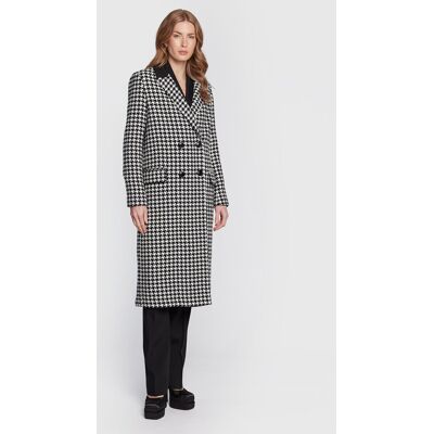 TWINSET Płaszcz wełniany 222TT2461 Czarny Regular Fit 40 Czarny Damskie TWINSET Płaszcz wełniany 222TT2461 Czarny Regular Fit 40 Czarny Damskie