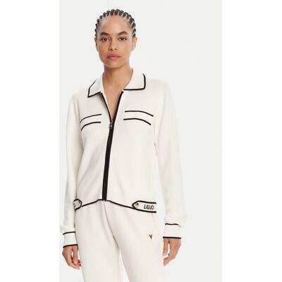 Liu Jo Sport Kardigan TF5250 MS59L Écru Regular Fit L Kremowy Damskie Liu Jo Sport Kardigan TF5250 MS59L Écru Regular Fit L Kremowy Damskie