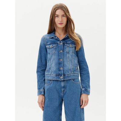 Pepe Jeans Kurtka jeansowa PL402430 Niebieski Slim Fit M Niebieski Damskie Pepe Jeans Kurtka jeansowa PL402430 Niebieski Slim Fit M Niebieski Damskie