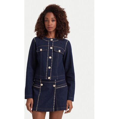 Liu Jo Kurtka jeansowa UF6220 D0347 Granatowy Regular Fit 38 Granatowy Damskie Liu Jo Kurtka jeansowa UF6220 D0347 Granatowy Regular Fit 38 Granatowy Damskie