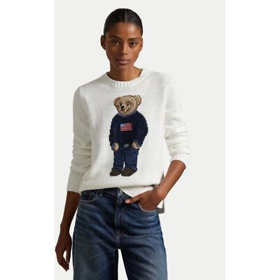 Polo Ralph Lauren Sweter 211978359001 Biały Relaxed Fit XXL Biały Damskie Polo Ralph Lauren Sweter 211978359001 Biały Relaxed Fit XXL Biały Damskie