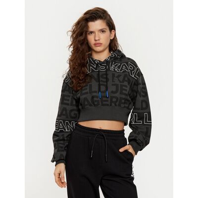 Karl Lagerfeld Jeans Bluza A1W20067 Czarny Cropped Fit XL Czarny Damskie Karl Lagerfeld Jeans Bluza A1W20067 Czarny Cropped Fit XL Czarny Damskie