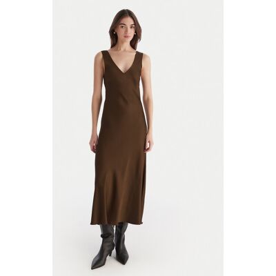 ViCOLO Sukienka koktajlowa TF0247 Brązowy Regular Fit M Brązowy Damskie ViCOLO Sukienka koktajlowa TF0247 Brązowy Regular Fit M Brązowy Damskie