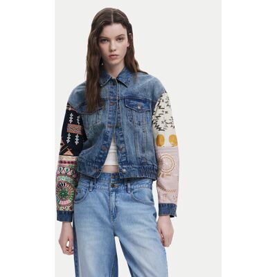 Desigual Kurtka jeansowa Cassid 25SWED59 Niebieski Regular Fit XS Niebieski Damskie Desigual Kurtka jeansowa Cassid 25SWED59 Niebieski Regular Fit XS Niebieski Damskie