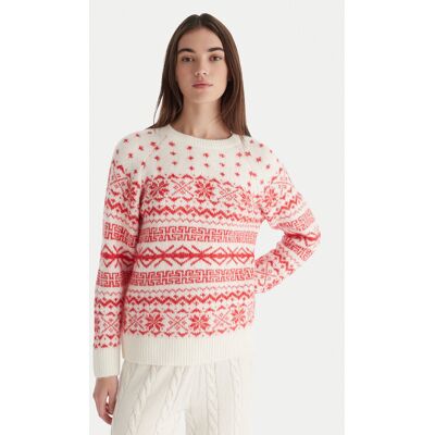 ONLY Sweter Xmas Nordic 15354824 Czerwony Regular Fit XL Czerwony Damskie ONLY Sweter Xmas Nordic 15354824 Czerwony Regular Fit XL Czerwony Damskie