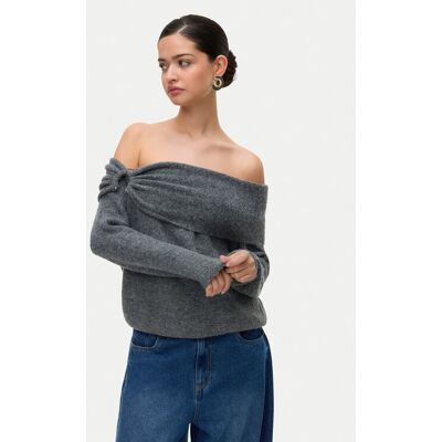 Vero Moda Sweter Lovely 10336698 Szary Regular Fit XS Szary Damskie Vero Moda Sweter Lovely 10336698 Szary Regular Fit XS Szary Damskie