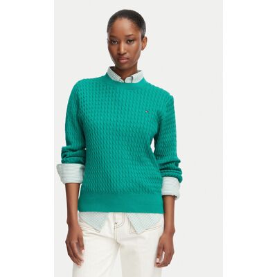 Tommy Hilfiger Sweter Fine WW0WW44993 Zielony Regular Fit M Zielony Damskie Tommy Hilfiger Sweter Fine WW0WW44993 Zielony Regular Fit M Zielony Damskie