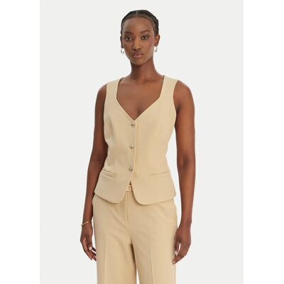 Guess Kamizelka W6GH49 W1895 Beżowy Slim Fit XS Beżowy Damskie Guess Kamizelka W6GH49 W1895 Beżowy Slim Fit XS Beżowy Damskie