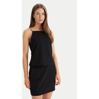 Calvin Klein Jeans Top Ponte LV044F206G Czarny Slim Fit XXS Czarny Damskie Calvin Klein Jeans Top Ponte LV044F206G Czarny Slim Fit XXS Czarny Damskie