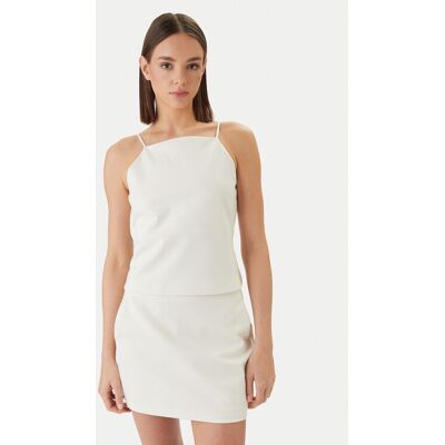 Calvin Klein Jeans Top Ponte LV044F206G Beżowy Slim Fit S Beżowy Damskie Calvin Klein Jeans Top Ponte LV044F206G Beżowy Slim Fit S Beżowy Damskie