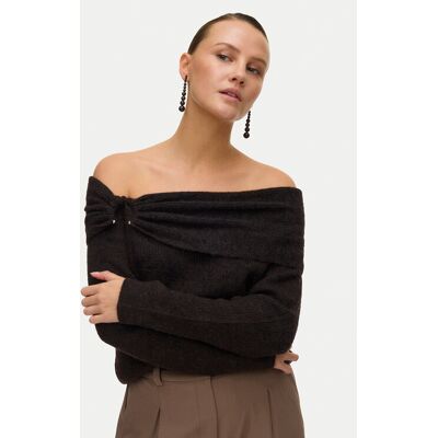 Vero Moda Sweter Lovely 10336698 Brązowy Regular Fit M Brązowy Damskie Vero Moda Sweter Lovely 10336698 Brązowy Regular Fit M Brązowy Damskie