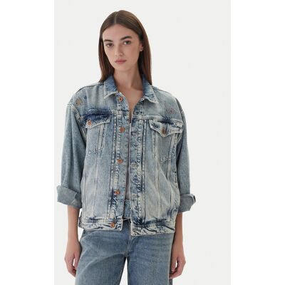 Mustang Kurtka jeansowa Arcata 1016944 Niebieski Loose Fit L Niebieski Damskie Mustang Kurtka jeansowa Arcata 1016944 Niebieski Loose Fit L Niebieski Damskie