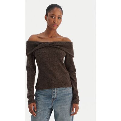 Vero Moda Sweter Kaia 10333298 Brązowy Regular Fit XS Brązowy Damskie Vero Moda Sweter Kaia 10333298 Brązowy Regular Fit XS Brązowy Damskie