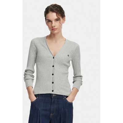 Calvin Klein Jeans Kardigan LV047G339G Szary jasny Slim Fit S Szary jasny Damskie Calvin Klein Jeans Kardigan LV047G339G Szary jasny Slim Fit S Szary jasny Damskie