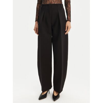 JACQUEMUS Spodnie materiałowe Le Pantalon Ovalo 24E241PA0791718 990 Czarny Regular Fit 42 Czarny Damskie JACQUEMUS Spodnie materiałowe Le Pantalon Ovalo 24E241PA0791718 990 Czarny Regular Fit 42 Czarny Damskie