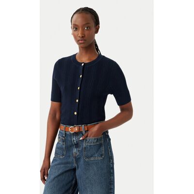 Tommy Hilfiger Kardigan Summer WW0WW50070 Granatowy Slim Fit S Granatowy Damskie Tommy Hilfiger Kardigan Summer WW0WW50070 Granatowy Slim Fit S Granatowy Damskie