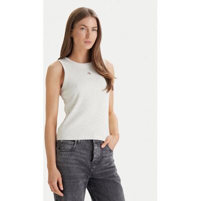 Calvin Klein Jeans Top LV047C201G Beżowy Slim Fit S Beżowy Damskie Calvin Klein Jeans Top LV047C201G Beżowy Slim Fit S Beżowy Damskie