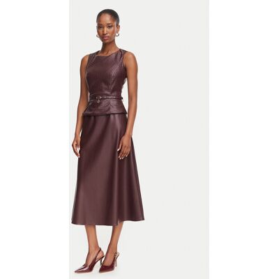 Rinascimento Sukienka z imitacji skóry CFC0130414003 Bordowy Regular Fit S Bordowy Damskie Rinascimento Sukienka z imitacji skóry CFC0130414003 Bordowy Regular Fit S Bordowy Damskie