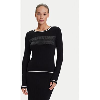 Liu Jo Sport Sweter TF5209 MS49I Czarny Regular Fit S Czarny Damskie Liu Jo Sport Sweter TF5209 MS49I Czarny Regular Fit S Czarny Damskie