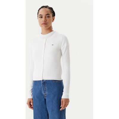 Tommy Jeans Kardigan Essential DW0DW20976 Écru Regular Fit L Kremowy Damskie Tommy Jeans Kardigan Essential DW0DW20976 Écru Regular Fit L Kremowy Damskie