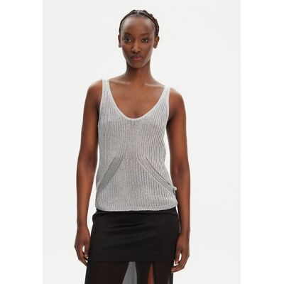 PINKO Top Noha 105148 A2LO Szary Regular Fit XS Szary Damskie PINKO Top Noha 105148 A2LO Szary Regular Fit XS Szary Damskie