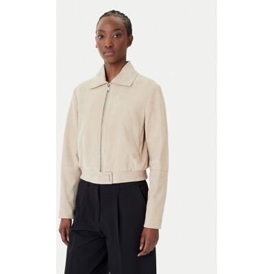 Boss Kurtka skórzana Salene 50552203 Beżowy Regular Fit 40 Beżowy Damskie Boss Kurtka skórzana Salene 50552203 Beżowy Regular Fit 40 Beżowy Damskie