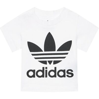 Adidas T-Shirt Trefoil DV2828 Biały Regular Fit 0_3M Biały Dziewczynka Adidas T-Shirt Trefoil DV2828 Biały Regular Fit 0_3M Biały Dziewczynka