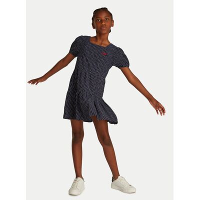 Tommy Hilfiger Sukienka codzienna KG0KG08337 S Granatowy Regular Fit 16 Granatowy Dziewczynka Tommy Hilfiger Sukienka codzienna KG0KG08337 S Granatowy Regular Fit 16 Granatowy Dziewczynka