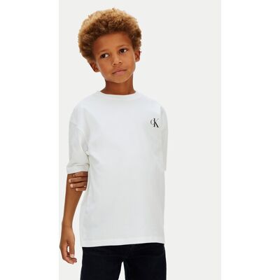 Calvin Klein Jeans T-Shirt Bridge LVCKSJA05B Biały Regular Fit 14Y Biały Unisex Dziecko Calvin Klein Jeans T-Shirt Bridge LVCKSJA05B Biały Regular Fit 14Y Biały Unisex Dziecko