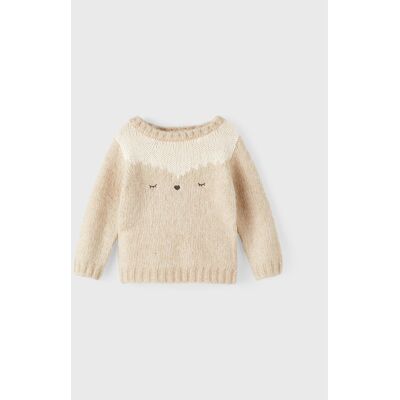 NAME IT Sweter 13207086 Beżowy Regular Fit 104 Beżowy Dziewczynka NAME IT Sweter 13207086 Beżowy Regular Fit 104 Beżowy Dziewczynka
