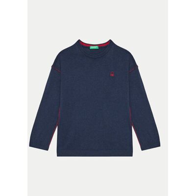 United Colors Of Benetton Sweter 1041H1025 Granatowy Regular Fit 90 Granatowy Chłopiec United Colors Of Benetton Sweter 1041H1025 Granatowy Regular Fit 90 Granatowy Chłopiec