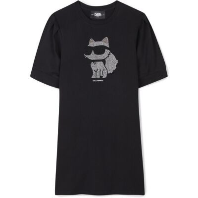 Karl Lagerfeld Kids Sukienka codzienna Z30458 D Czarny Regular Fit 14 Czarny Dziewczynka Karl Lagerfeld Kids Sukienka codzienna Z30458 D Czarny Regular Fit 14 Czarny Dziewczynka