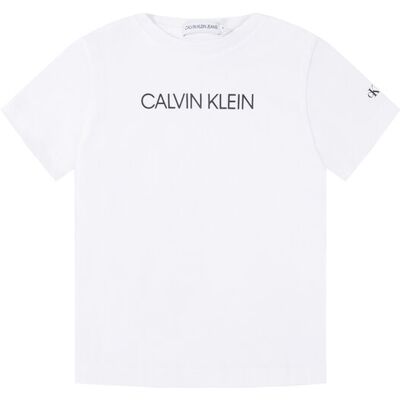 Calvin Klein Jeans T-Shirt Institutional SS IB0IB00347 Biały Regular Fit 10 Biały Chłopiec Calvin Klein Jeans T-Shirt Institutional SS IB0IB00347 Biały Regular Fit 10 Biały Chłopiec