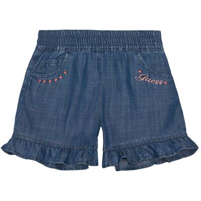 Guess Szorty jeansowe K6GD06 D3X30 Niebieski Regular Fit 4Y Niebieski Dziewczynka Guess Szorty jeansowe K6GD06 D3X30 Niebieski Regular Fit 4Y Niebieski Dziewczynka