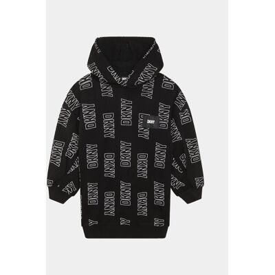 DKNY Sukienka dzianinowa D32902 S Czarny Regular Fit 6 Czarny Dziewczynka DKNY Sukienka dzianinowa D32902 S Czarny Regular Fit 6 Czarny Dziewczynka